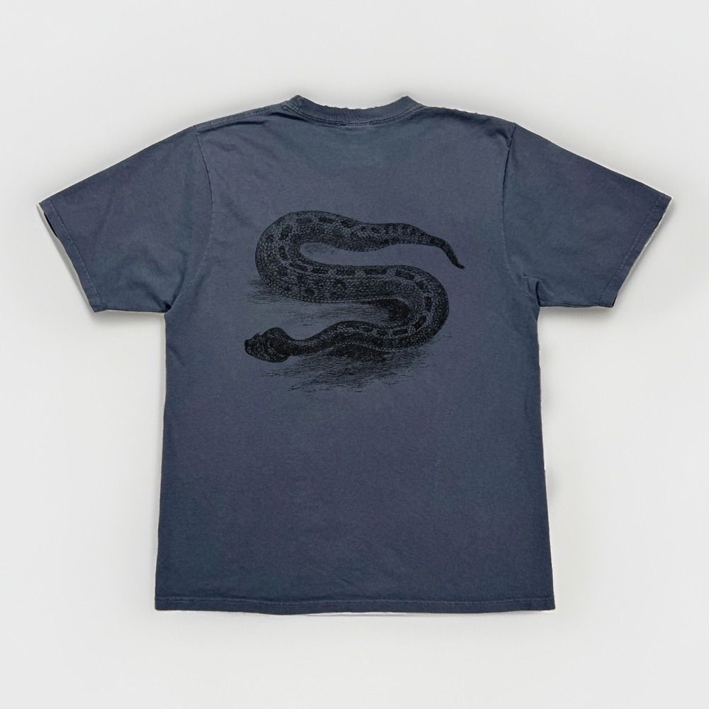 Stussy T-Shirt Men's M Shirt Sleeve Crew Neck Snake Graphic Streetwear Skate Y2K